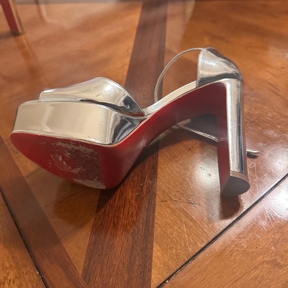 Christian Louboutin Silver and Red Heels - Picture 12 of 15
